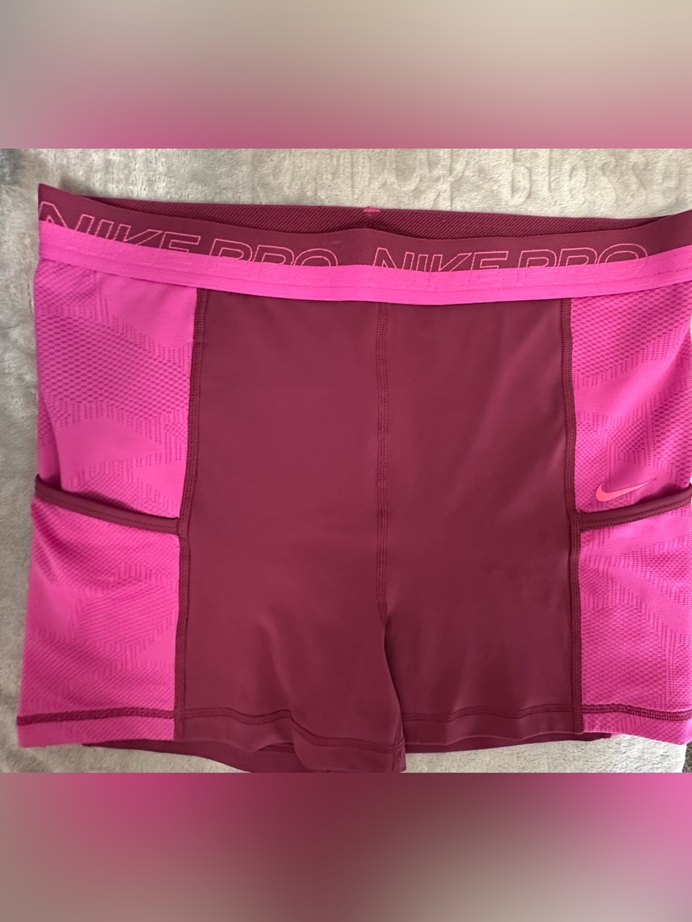 Nike Pro High-Waisted 3" Training Shorts with Pockets Rosewood Pink Large
